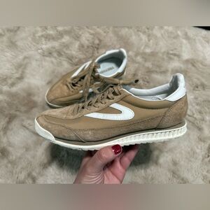 Tan and White Women's Tretorn Sneakers